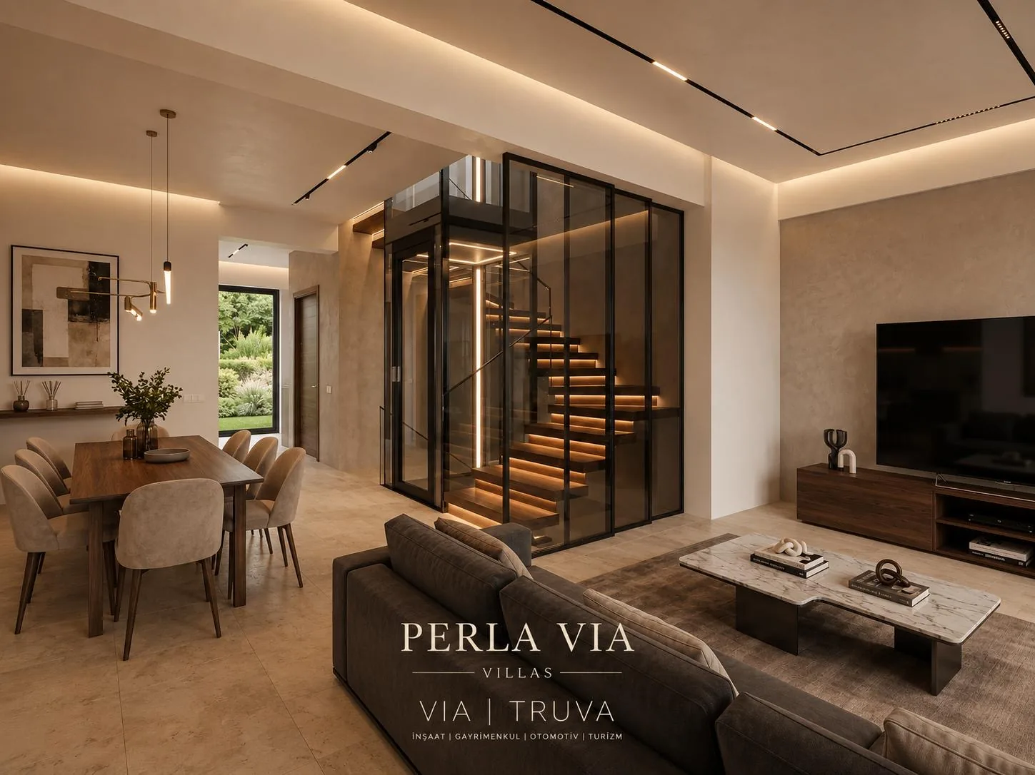 Perla Via Villas iç mekânından bir kare